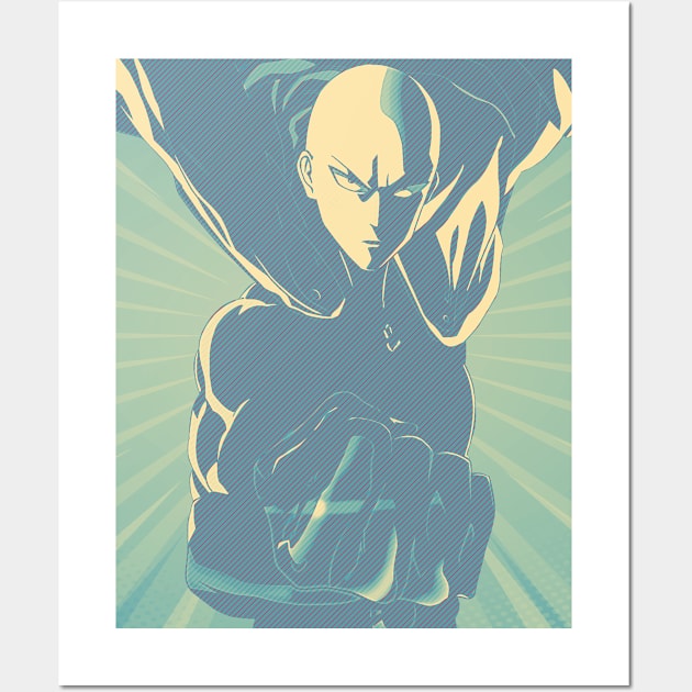 saitama Wall Art by DinoZard